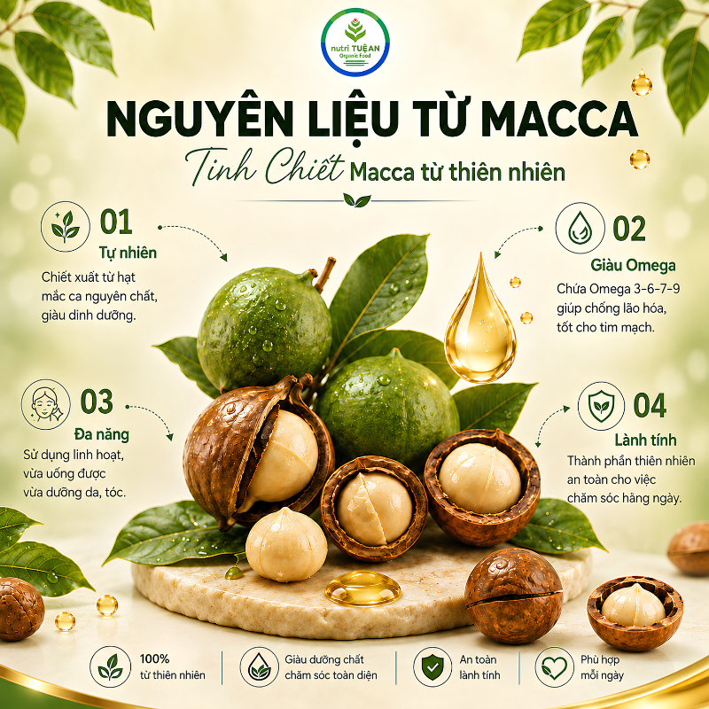 Tinh chất chăm sóc da và tóc Macca 250ml